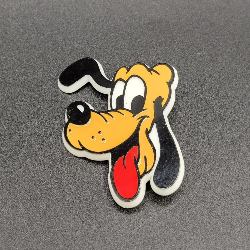 Pluto Pinback Button Lapel Pin Brooch Hard Plastic